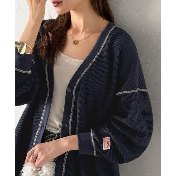 「Java」 カーディガン MEDIUM ネイビー レディース