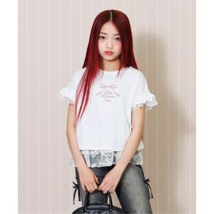 tシャツ フリル袖りぼんTシャツ キッズ 子供服 女の子