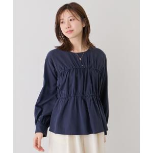 ブラウス シャツ ツイルギャザーティアードブラウス レディース