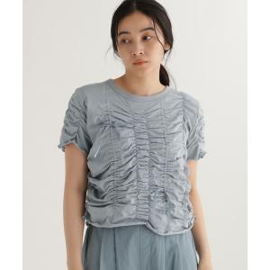 tシャツ 「daily CLIP」リボンシャーリングTシャツ レディース
