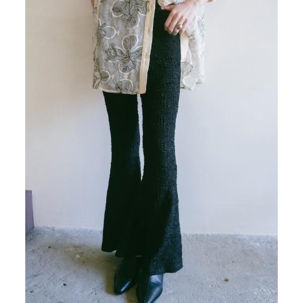 パンツ Puff Jacquard Stretch Pants レディース