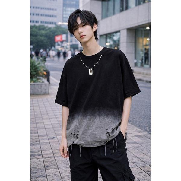 tシャツ 「Bls」 「ZM」「Bling Leads」ダメージ加工 ネックレスTEE メンズ レデ...