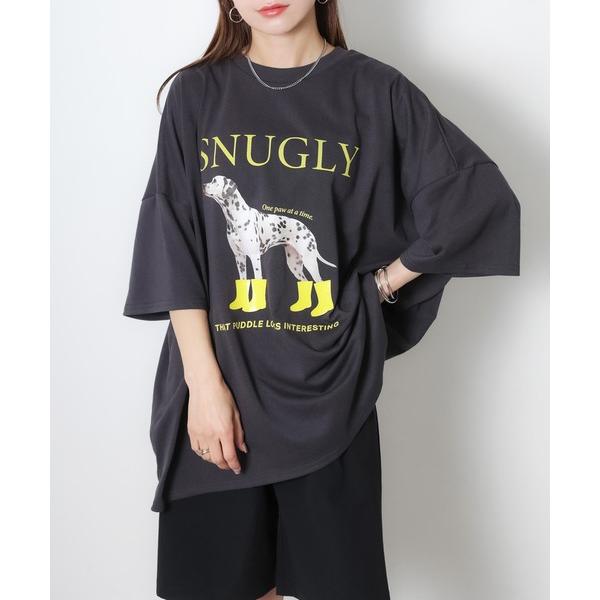 tシャツ DOGプリントBIGTシャツ レディース