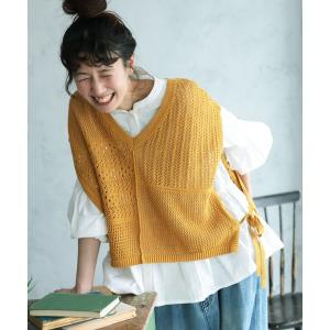 ベスト ジレ 涼編みベスト レディース