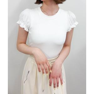 tシャツ 半袖 「ZOZOTOWN限定」パフスリーブリブTシャツ レディース