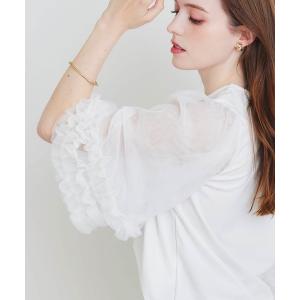 tシャツ ギャザーチュールプルオーバー レディース