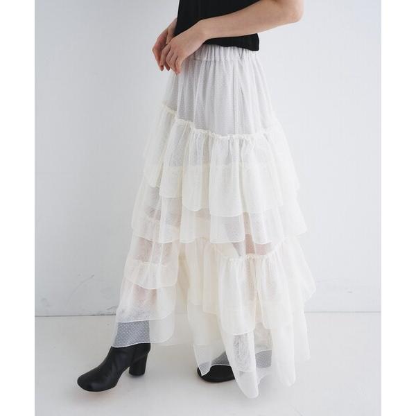 スカート M dramatic dot tulle skirt