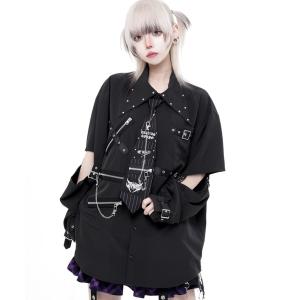 ブラウス シャツ 「TRAVAS TOKYO/トラバス トーキョー」袖セパレートパンクデザインシャツ レディース メンズ