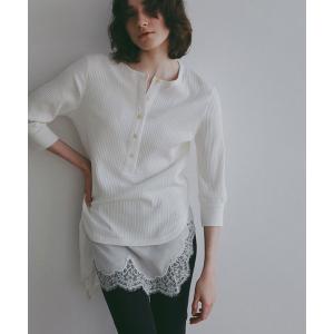 tシャツ 3/4スリーブヘンリーネックプルオーバー レディース