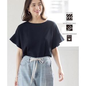 ニット セーター 「UVケア/遮熱性」フリルスリーブニット「7col/洗濯機OK」 レディース