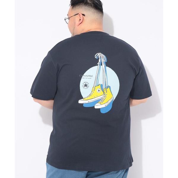 tシャツ Tシャツ 半袖 メンズ 大きいサイズ バックシューズプリント クルーネック カットソー C...