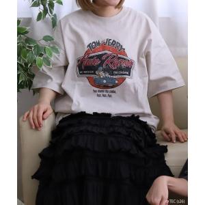 tシャツ 「公式」トムとジェリー　USEDLIKEサークル車Tシャツ メンズ レディース