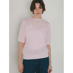 ニット セーター コットンナイロンハーフスリーブニット レディース