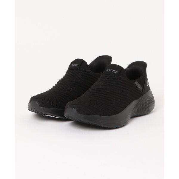 「SKECHERS」 スリッポン 24.0cm ブラック×ブラック レディース