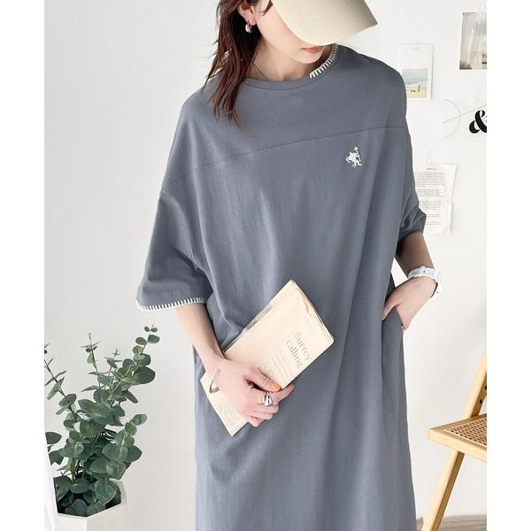 「Java」 Tシャツワンピース X-LARGE ブルー レディース