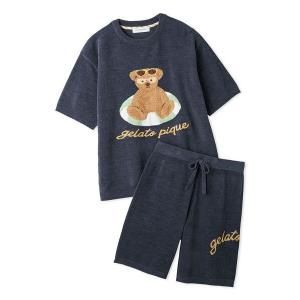 パジャマ 「ONLINE限定」「HOMME」 サマーベアジャガードプルオーバー＆ロゴジャガードハーフパンツセット メンズ