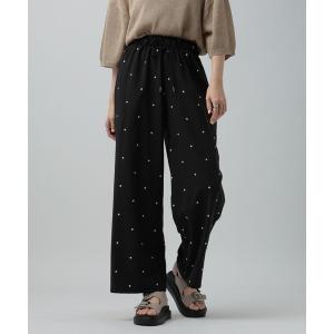 パンツ ドット刺繍パンツ　646561 レディース