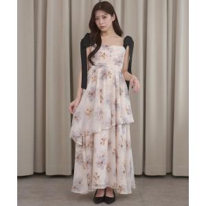 ワンピース flower shoulder ribbon camisole dress / ハナガラカタリボンキャミワンピース