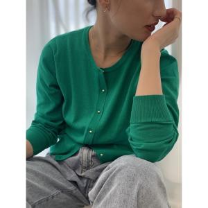 カーディガン uvカット 「接触冷感/UVカット/抗菌防臭」14G綿ポリクルーカーディガン「新色追加」 レディース