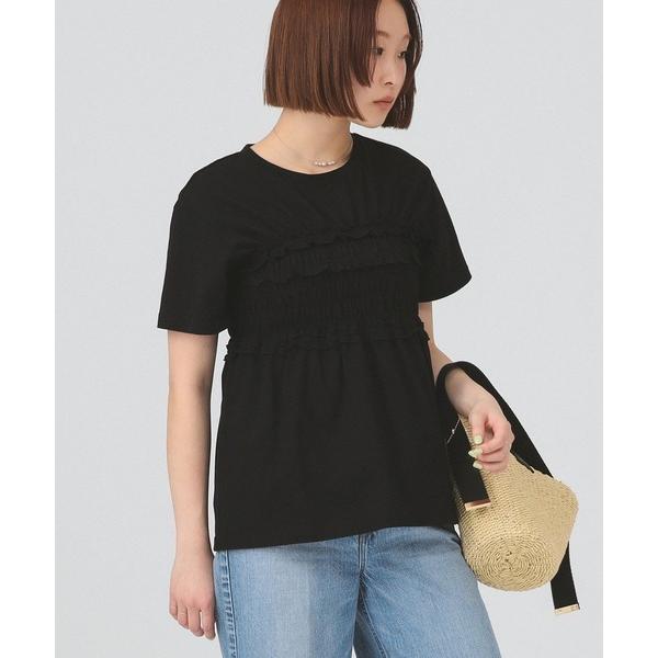 tシャツ 半袖 「8/6 再値下げ」ビスチェ シャーリング Tシャツ レディース