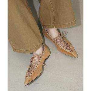 パンプス レースアップポインテッドフラットシューズ chs26s022