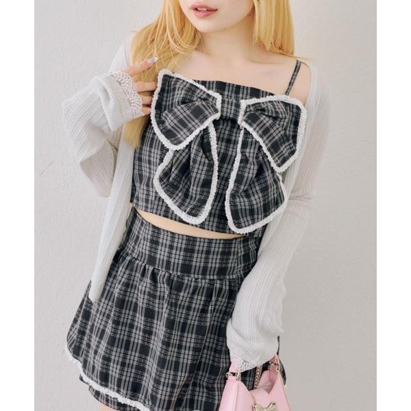 ブラウス シャツ 大きめリボンで甘さと上品さを纏う、ビッグリボンキャミ レディース