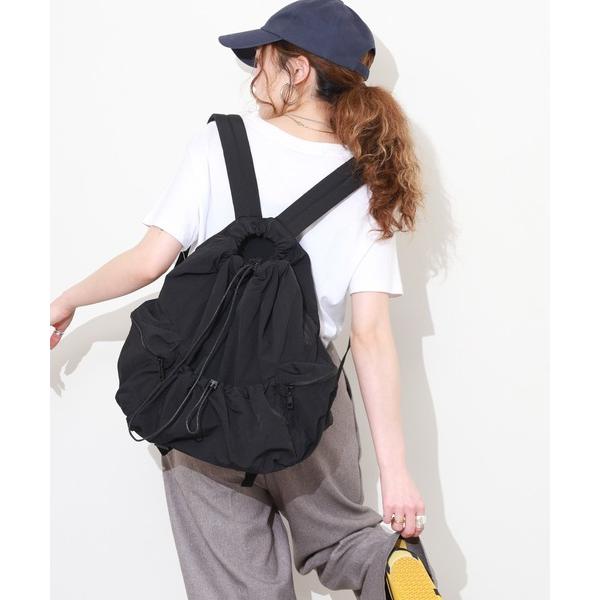 デイバック リュック ドローストリング ナイロンバックパック レディース