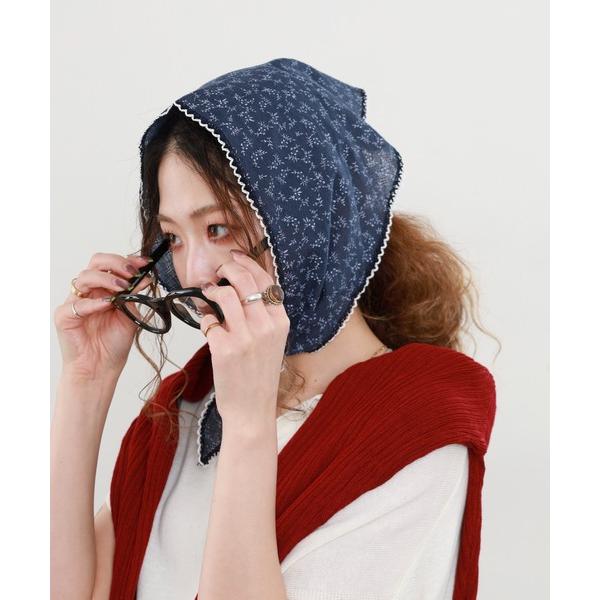 ストール マフラー ピコレース 小花柄スカーフ レディース