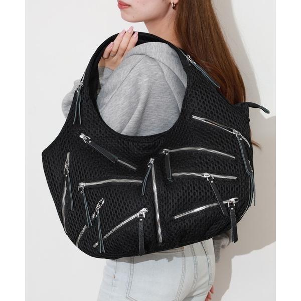 ショルダーバッグ バッグ マルチファスナー メッシュショルダーバッグ レディース