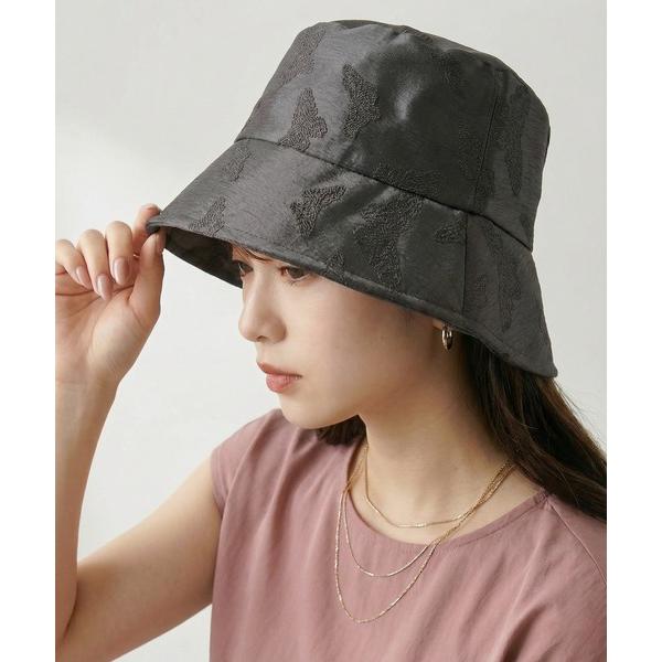 帽子 ハット バタフライ刺繍 バケットハット レディース