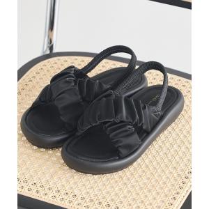 サンダル ギャザークロスサンダル レディース