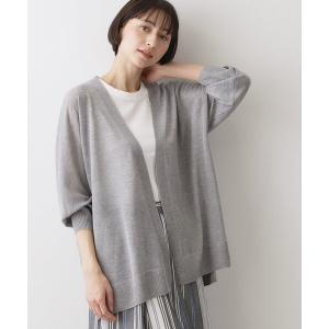 カーディガン 「洗える」ミドル丈シアーカーディガン レディース