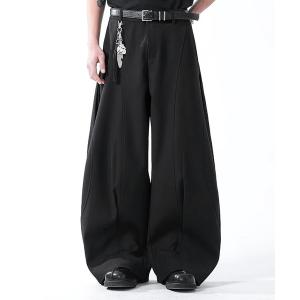 ワイドパンツ スラックス ERIC タックフレア バギー バレル スラックスパンツ メンズ レディース
