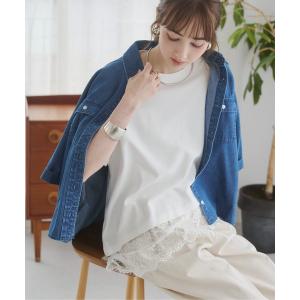 tシャツ 裾レース ドッキング Tシャツ / 半袖 レディース