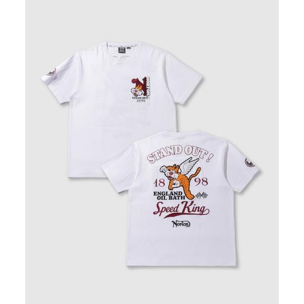 tシャツ 「Norton/ノートン」 キャラクター バック刺繍 クルーネック 半袖Tシャツ メンズ