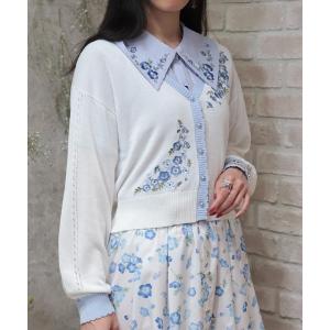 カーディガン 接触冷感ネモフィラ刺繍カーデ レディース