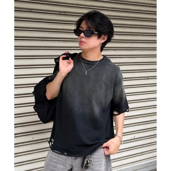 tシャツ Vintage Like Gradation T-shirt - ヴィンテージライクグラデ...