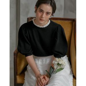 ニット セーター 「MEISM by Re:EDIT」フリルネックパフスリーブニット レディース