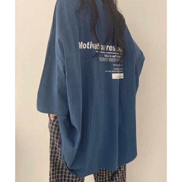 tシャツ 半袖 オーバーサイズロゴプリント半袖Tシャツ レディース