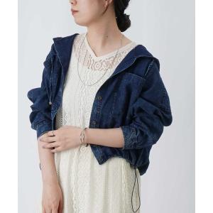 ブラウス シャツ LC/LLL フーディードロストブラウス/インディゴフーディシャツ レディース