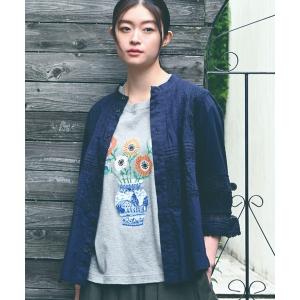 ブラウス シャツ ローン×レーステープパッチワーク×天竺ピンタックブラウス レディース