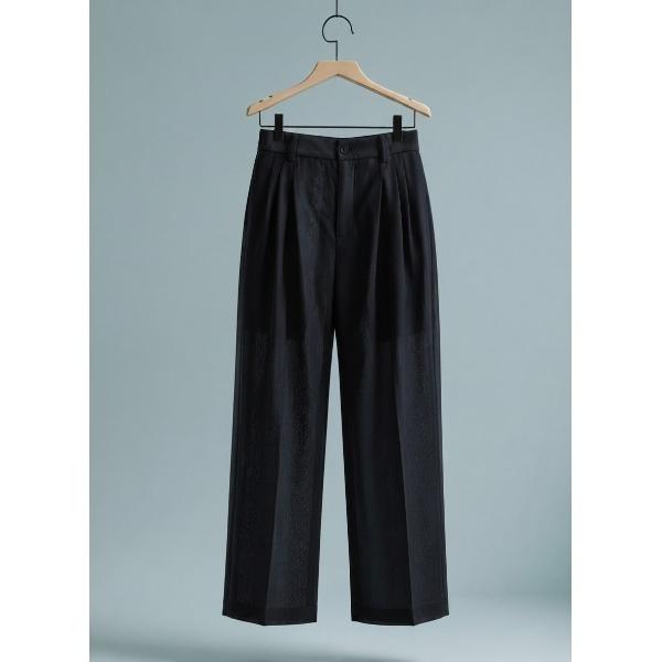スラックス 「ATON / エイトン」別注TWIST WOOL GAUZE TWO TUCKED E...