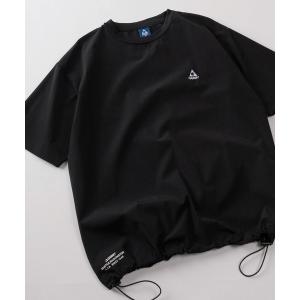 tシャツ 「70」「GERRY/ジェリー」ワンポイント刺繍 ナイロン ドローコード付 クルーネックTシャツ/接触冷感/ストレッチ/UVカット