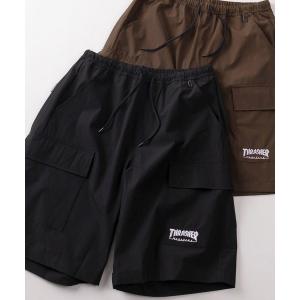 カーゴパンツ 「70」「THRASHER/スラッシャー」ワンポイント刺繍 ナイロン ストレッチ カーゴショーツ/吸水速乾/接触冷感 メンズ レディース