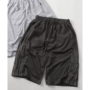 パンツ 「70」「THRASHER/スラッシャー」別注 ミニ裏毛 ファイヤーアップリケ刺繍 スウェット ショートパンツ「セットアップ可能」