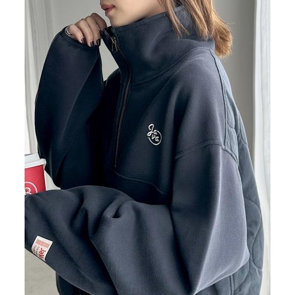 「Java」 スウェットカットソー MEDIUM ネイビー レディース