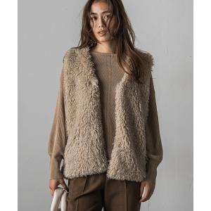 「socolla」 ベスト M ベージュ レディース