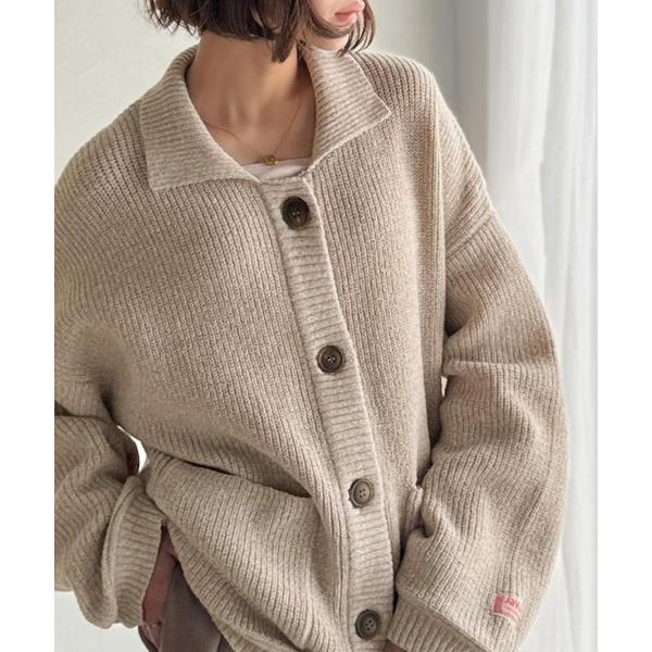 「Java」 ニットカーディガン LARGE ベージュ レディース