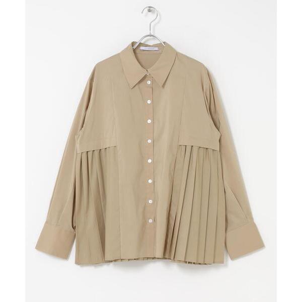ブラウス シャツ ELENDEEK　PLEATS LAYERED SHIRTS レディース