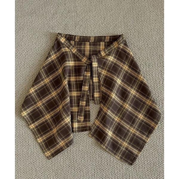 スカート 腰巻きレイヤードスカート